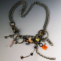 Gunmetal Chain Crazy Confusion Necklace