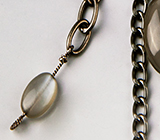   Moonstone & Smokey Quartz Dangle Necklace 