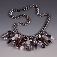 Black and Gray Gunmetal Shorty Necklace