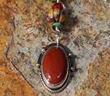  Red Jasper and Sterling Silver Pendant 