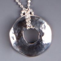  Sterling Silver Donut Necklace 